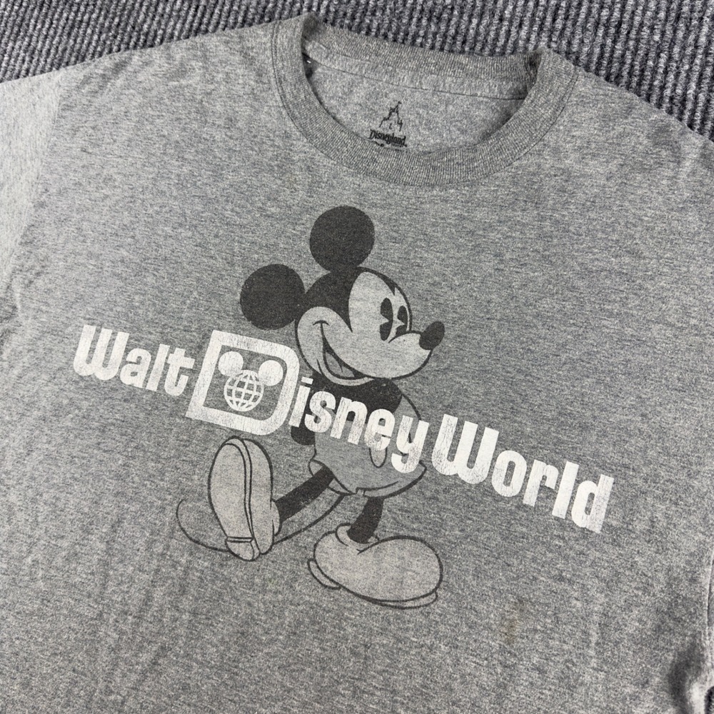 Walt Disney World Mickey Mouse Graphic T-Shirt Mens Large Gray Hanes S/S